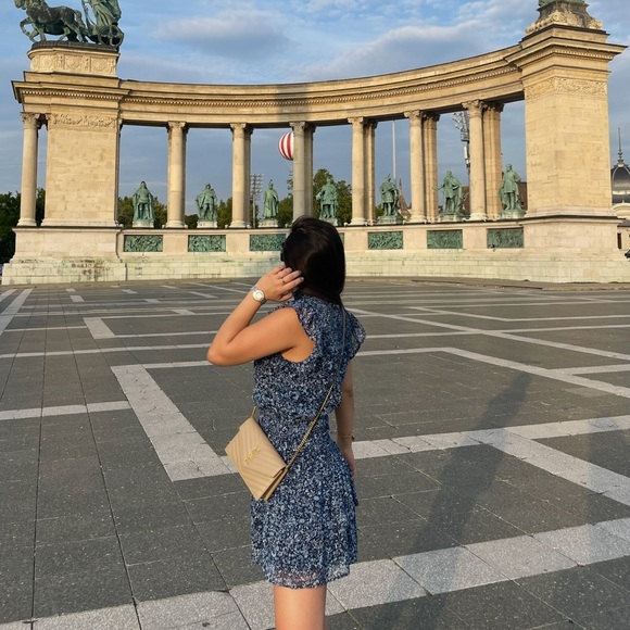 Floral Aqua Mini Dress - Picture 6 of 6